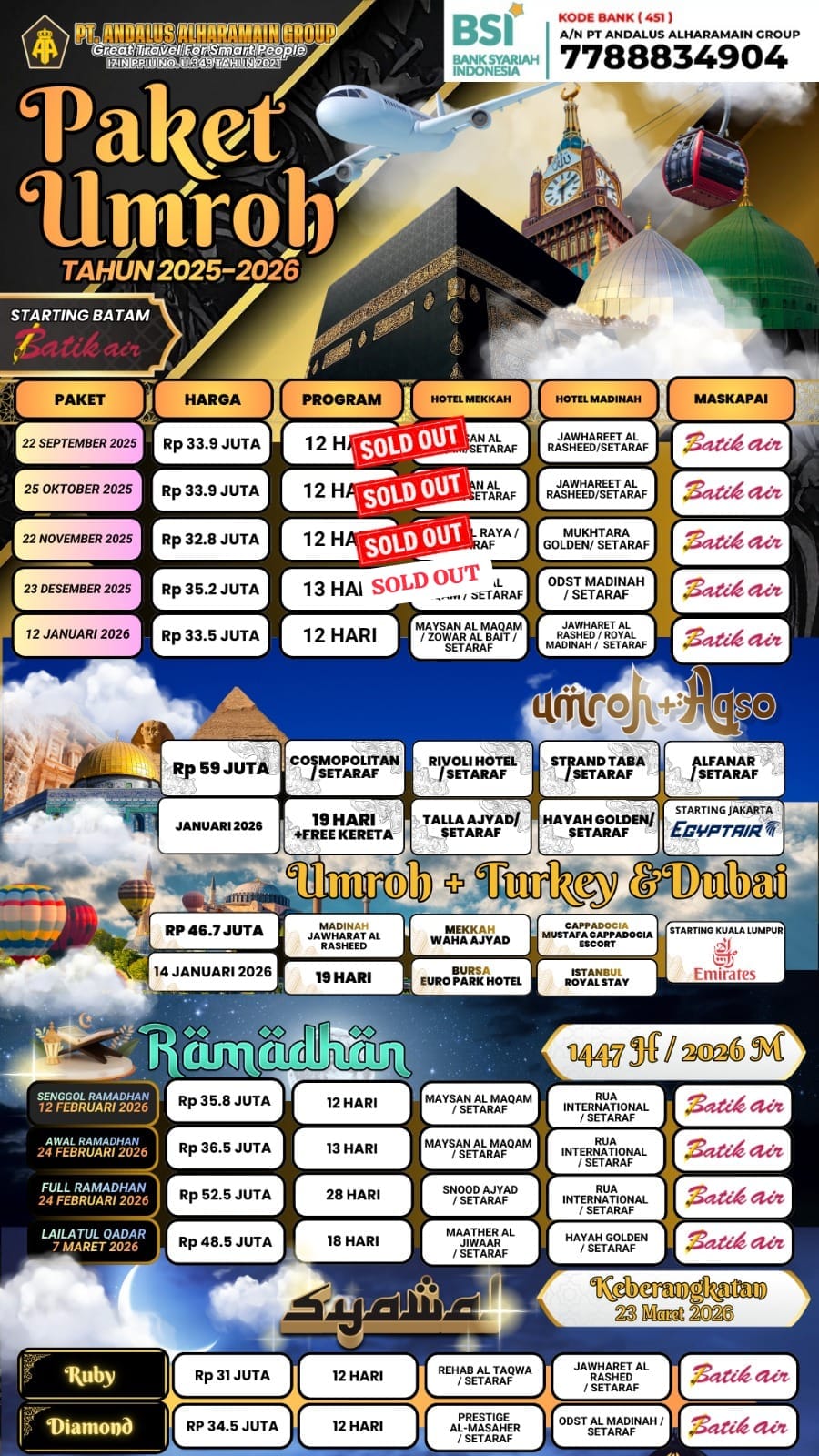 PAKET UMROH ANDALUS ALHARAMAIN GROUP 
